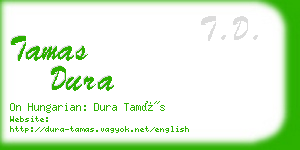 tamas dura business card